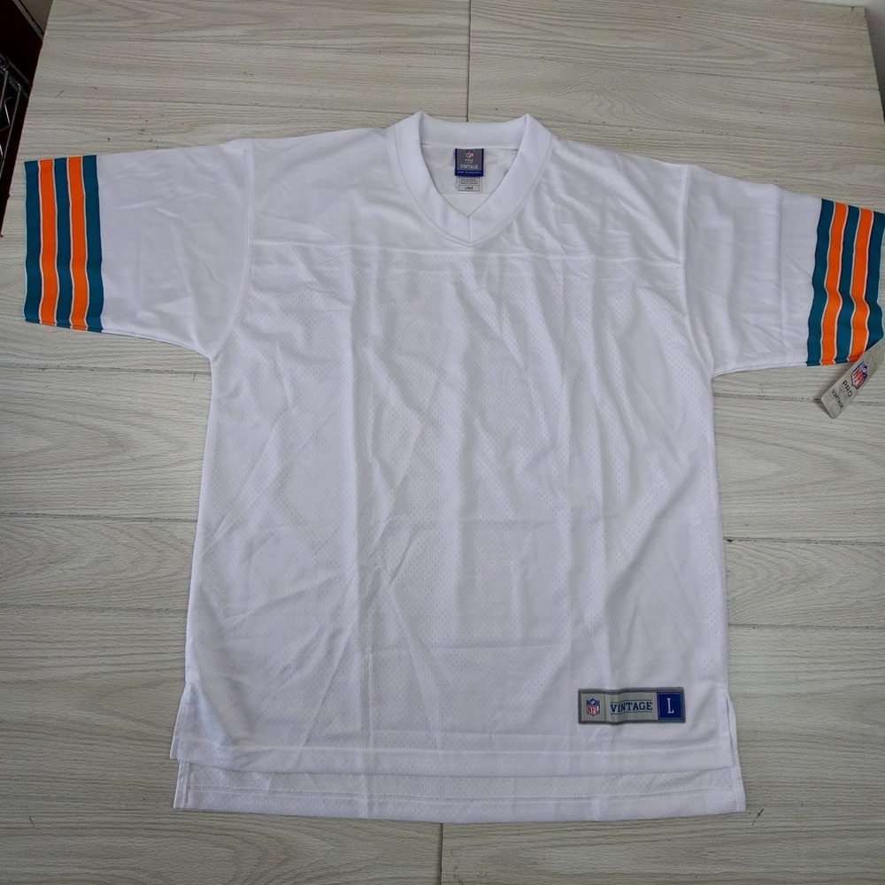 NFL Pro Line Vintage Miami Dolphins Jersey Blank Mens Large White Football New - Picture 3 of 9